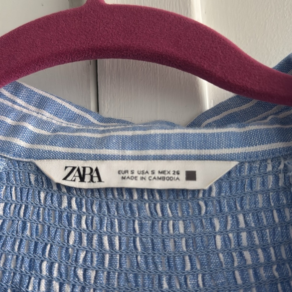 Zara Linen Blend Belted Shirt Dress - Picture 4 of 9